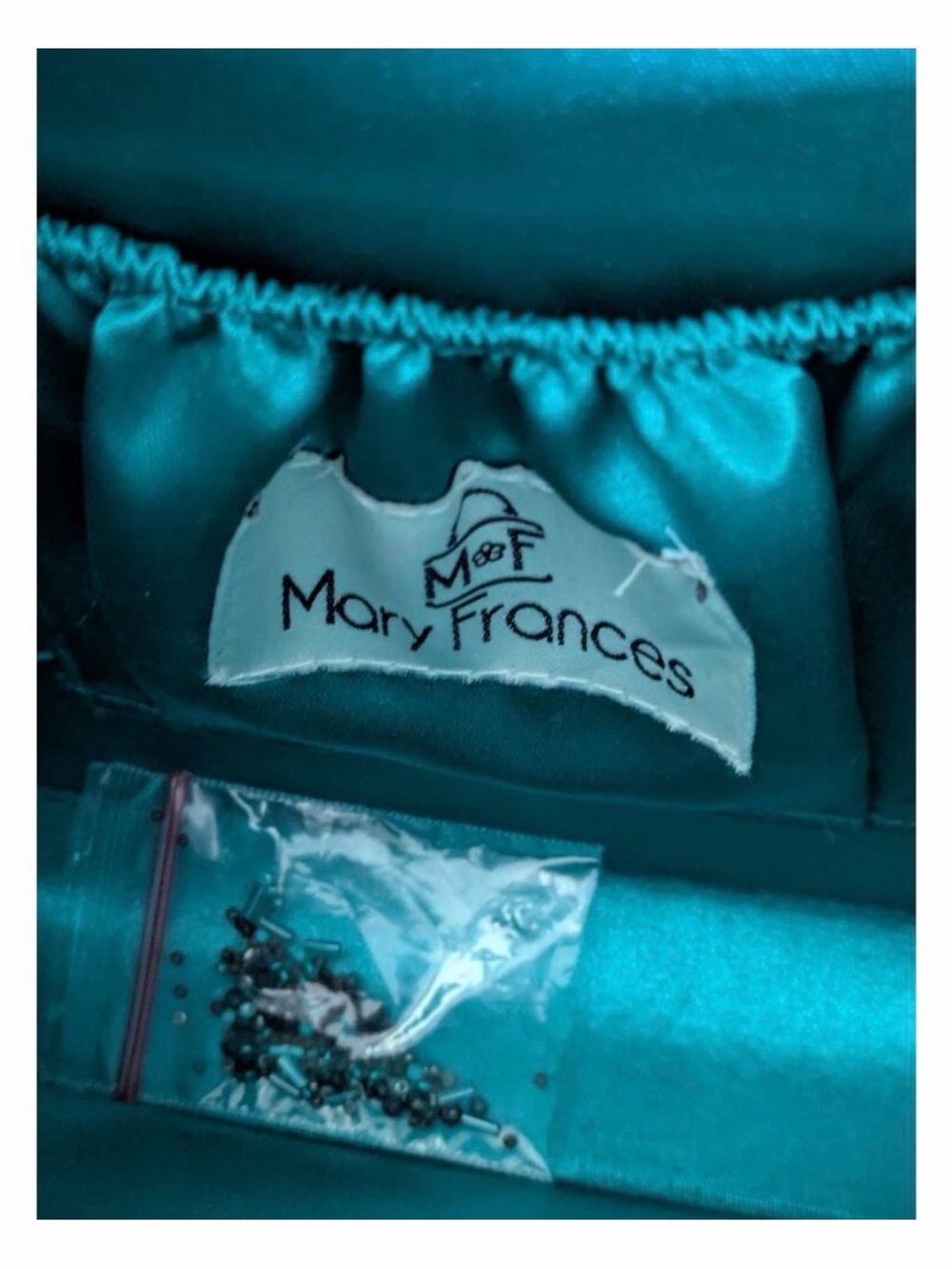 Mary Francis Ready to ride Beaded Horse  Crossbody Bag - Black and Turquoi - Picture 5 of 5